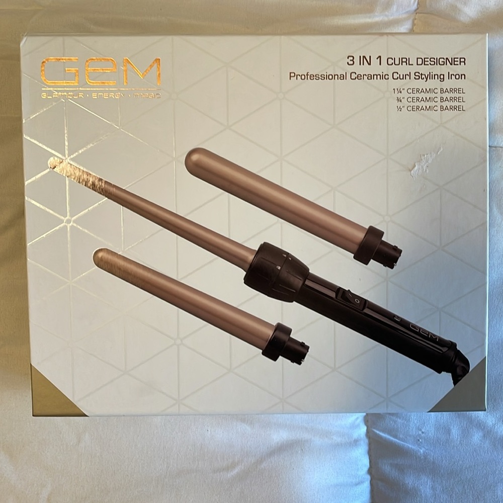 GEM 3 in 1 Professional Ceramic Curl Styling Iron